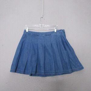 American Eagle Mini Skirt 12 Chambray Pleated High Rise Y2K Preppy Academia NWT